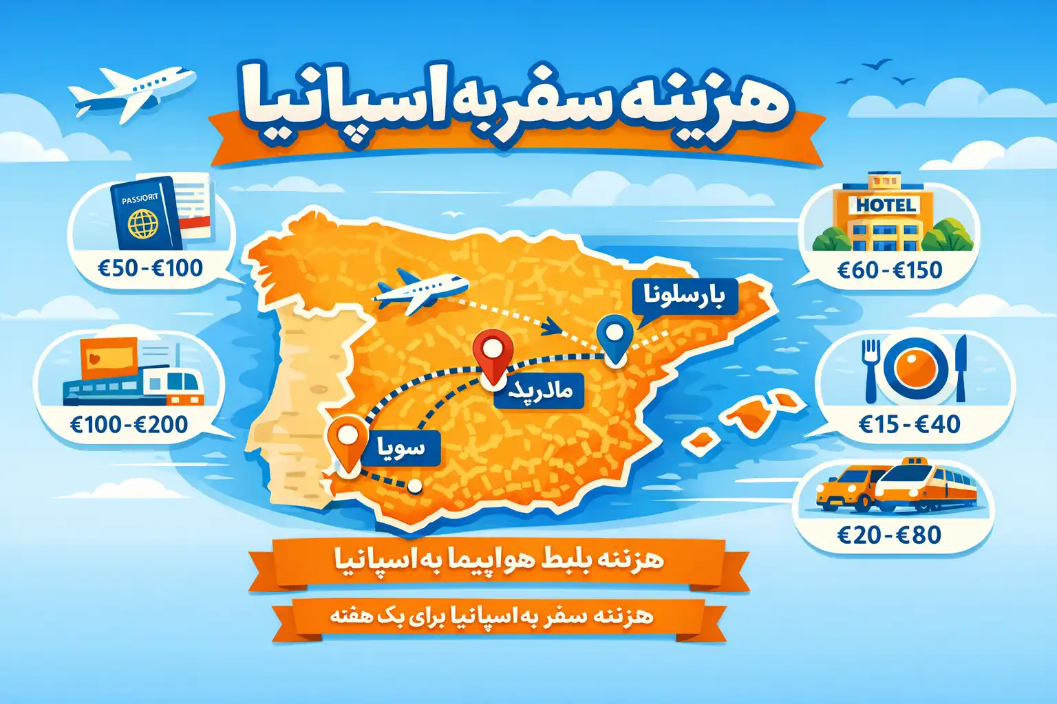 هزینه سفر به اسپانیا برای یک هفته
